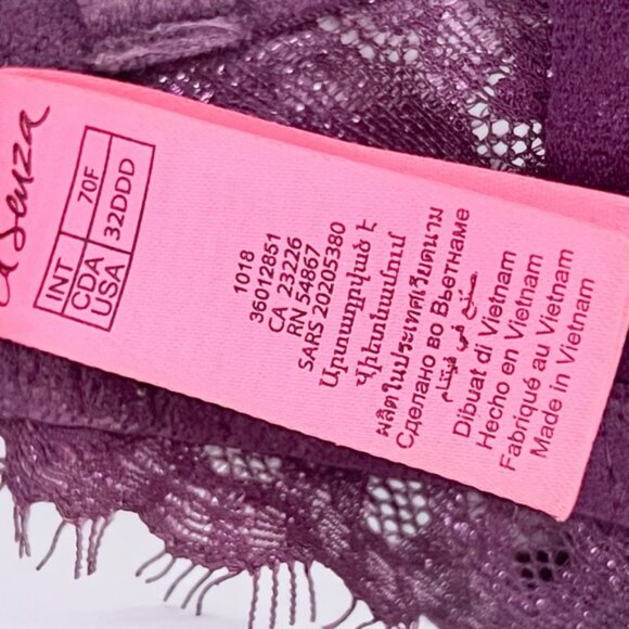 La SENZA Purple Lace Plunge Bra Sz 32F - Picture 7 of 9